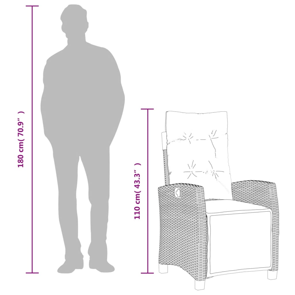 spisebordssæt til haven 5 dele med hynder polyrattan grå