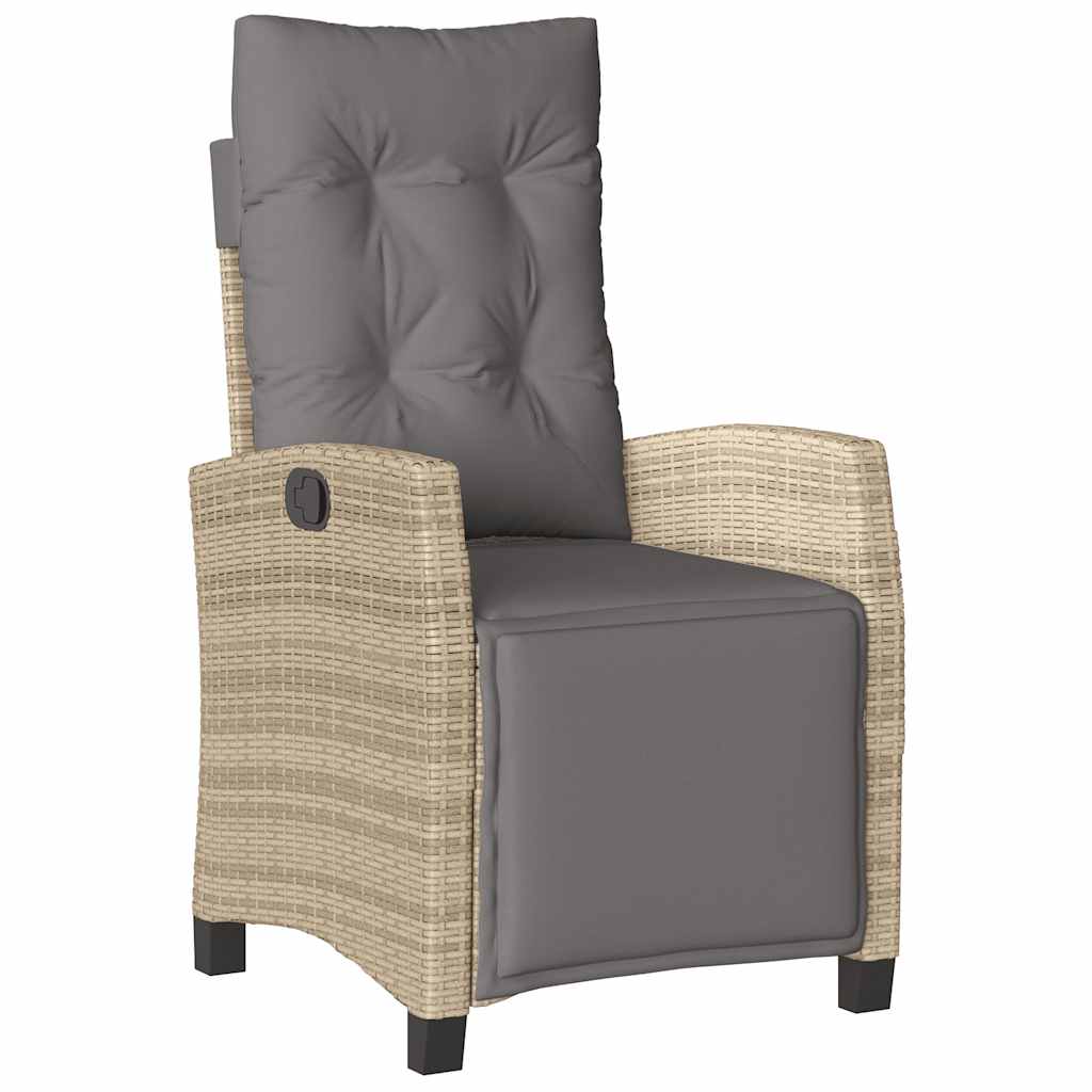 spisebordssæt til haven 9 dele med hynder polyrattan beige