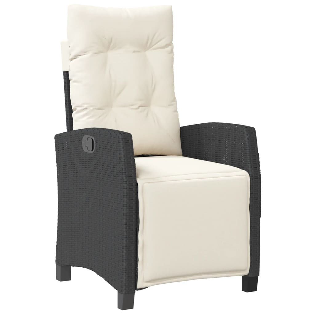 spisebordssæt til haven 9 dele med hynder polyrattan sort