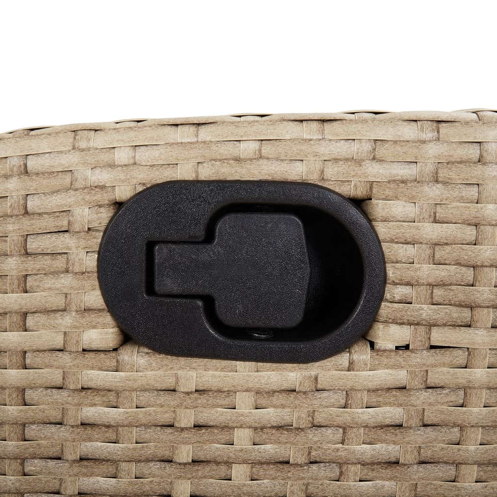 spisebordssæt til haven 5 dele med hynder polyrattan beige