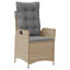 spisebordssæt til haven 9 dele med hynder polyrattan beige
