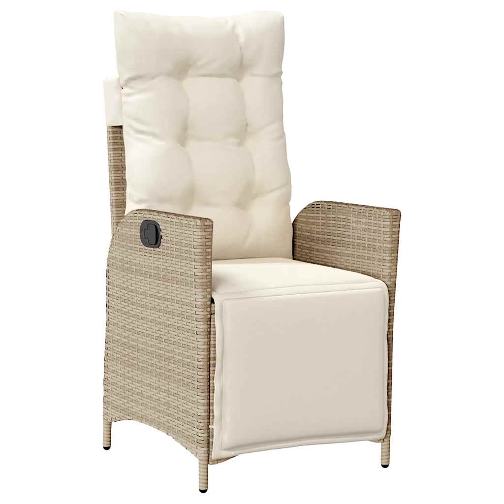 spisebordssæt til haven 9 dele med hynder polyrattan beige