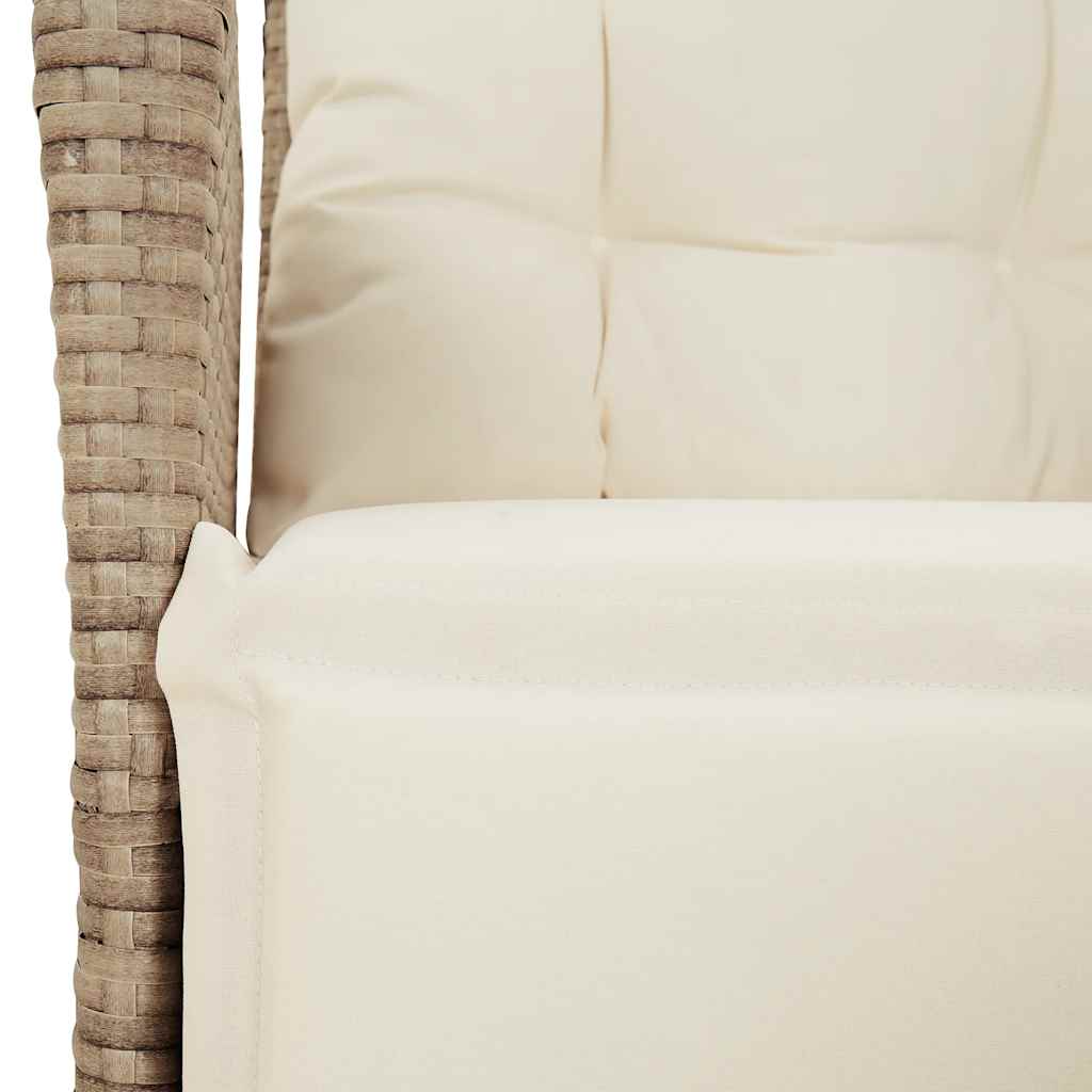 spisebordssæt til haven 9 dele med hynder polyrattan beige