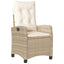 spisebordssæt til haven 5 dele med hynder polyrattan beige