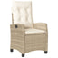 spisebordssæt til haven 5 dele med hynder polyrattan beige