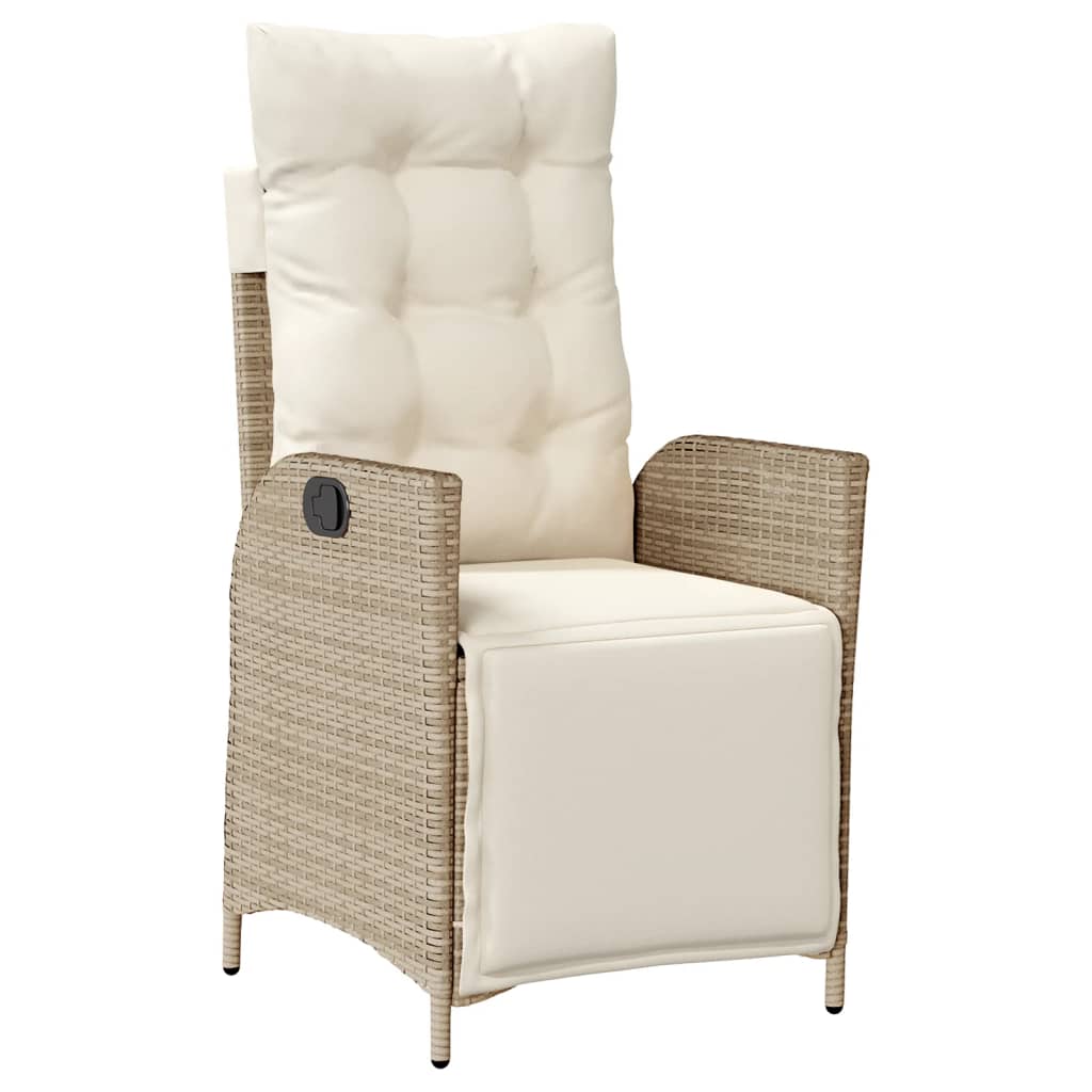 spisebordssæt til haven 9 dele med hynder polyrattan beige