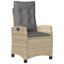 spisebordssæt til haven 5 dele med hynder polyrattan beige