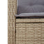 spisebordssæt til haven 3 dele med hynder polyrattan beige