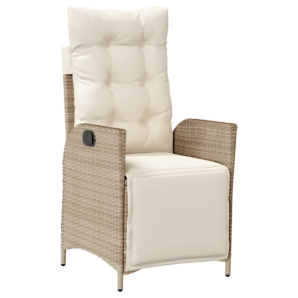 spisebordssæt til haven 7 dele med hynder polyrattan beige