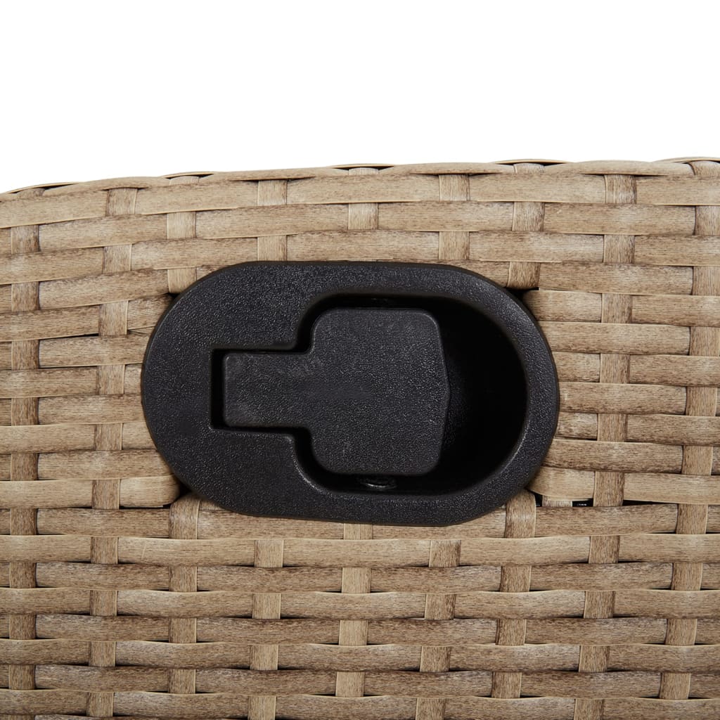 spisebordssæt til haven 3 dele med hynder polyrattan beige