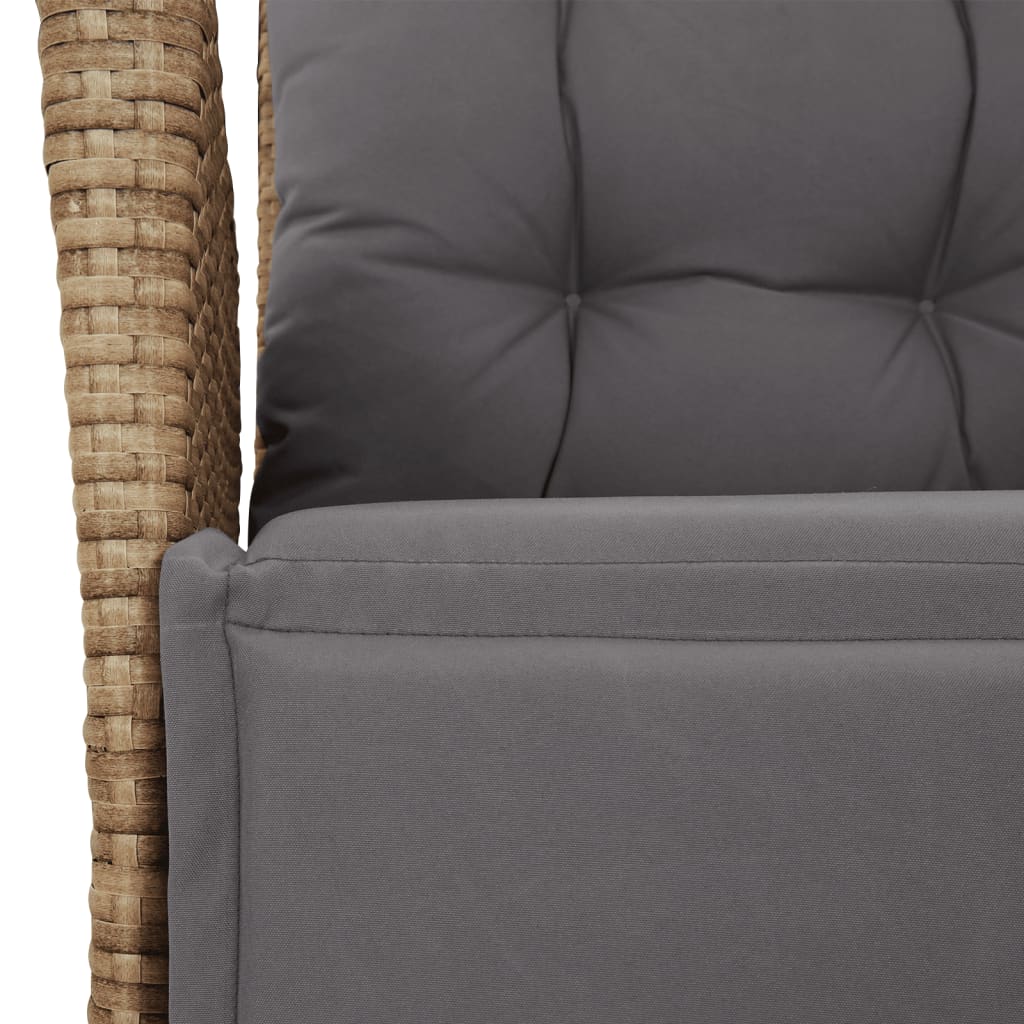 spisebordssæt til haven 7 dele med hynder polyrattan beige