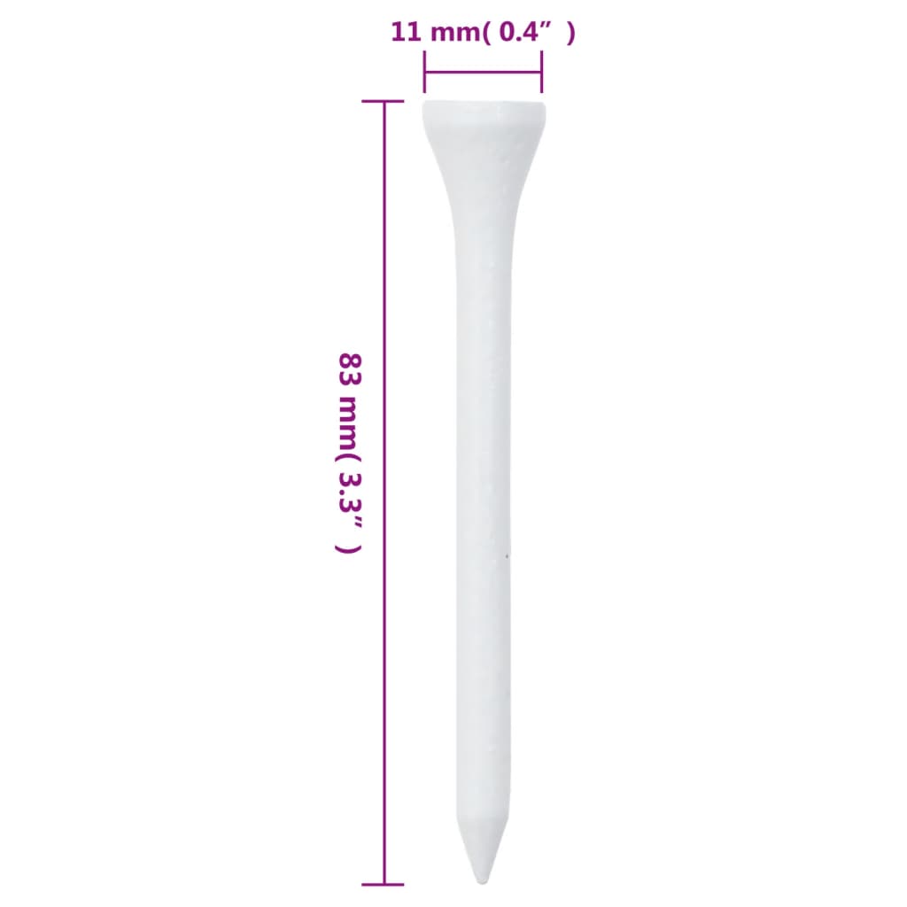 golf-tees 1000 stk. 83 mm bambus hvid