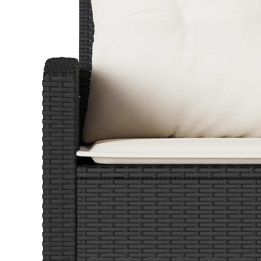 sofasæt til haven 6 dele med hynder L-formet polyrattan sort
