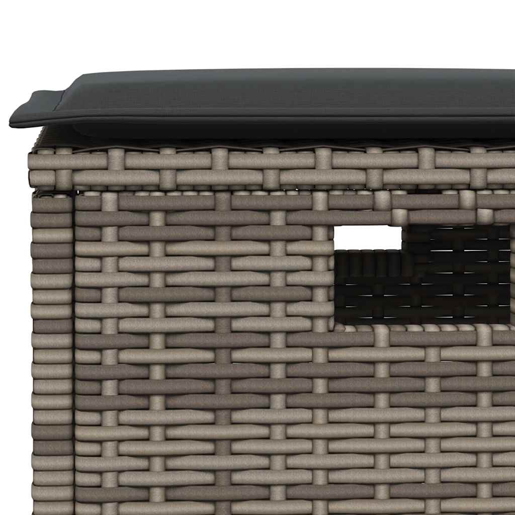 sofasæt til haven 6 dele med hynder L-formet polyrattan grå
