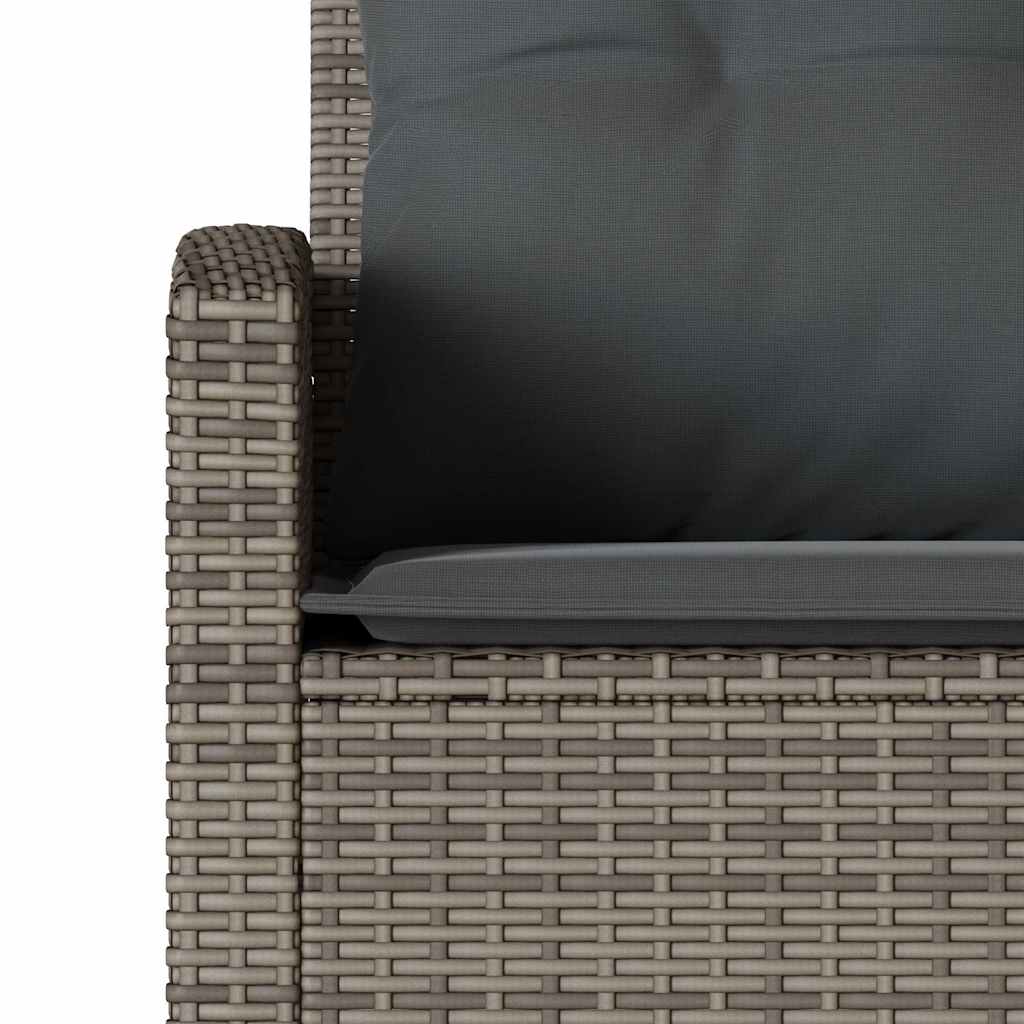 sofasæt til haven 6 dele med hynder L-formet polyrattan grå