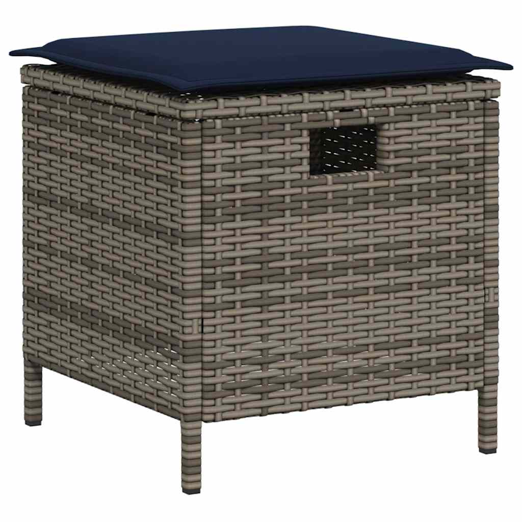sofasæt til haven 6 dele med hynder L-formet polyrattan grå
