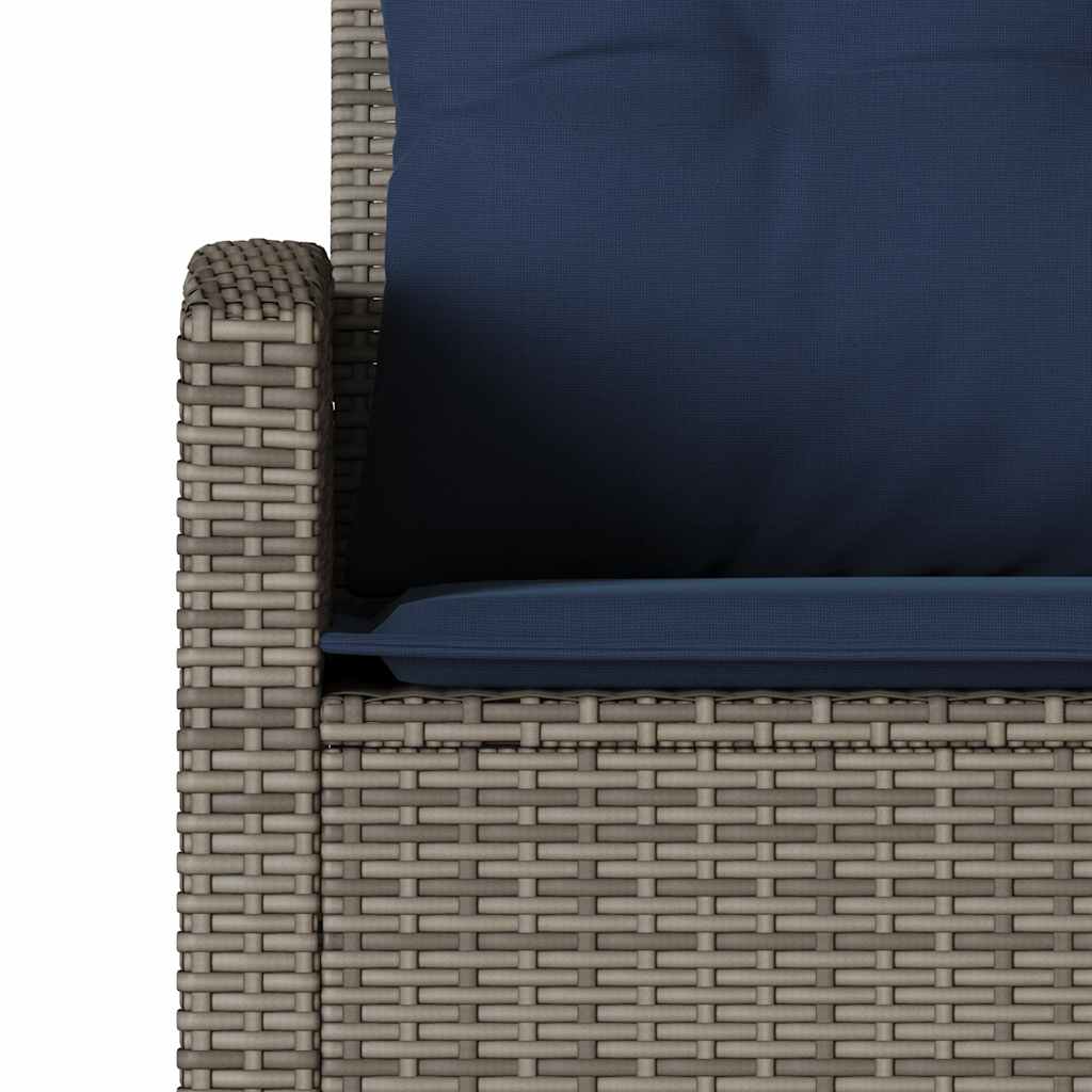 sofasæt til haven 6 dele med hynder L-formet polyrattan grå
