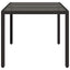 havebord med glastop 150x90x75 cm polyrattan sort