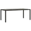 havebord med glastop 150x90x75 cm polyrattan sort