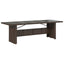 havebord med glastop 240x90x75 cm polyrattan brun