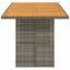 havebord med akacietop 190x80x75 cm polyrattan grå