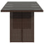 havebord med glastop 190x80x75 cm polyrattan brun