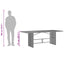 havebord med glastop 190x80x75 cm polyrattan grå