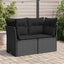 havesofa med hynder 2-personers sort polyrattan