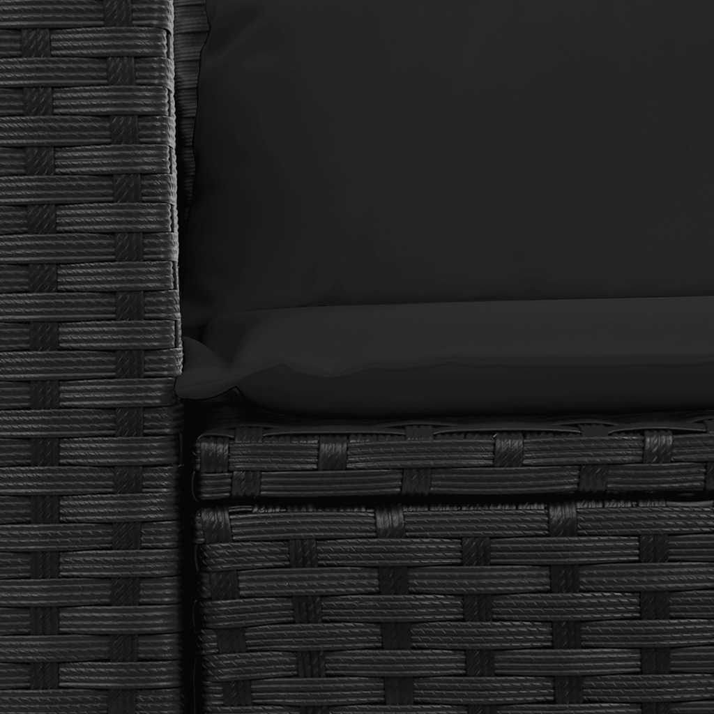 2-personers havesofa med hynder polyrattan sort