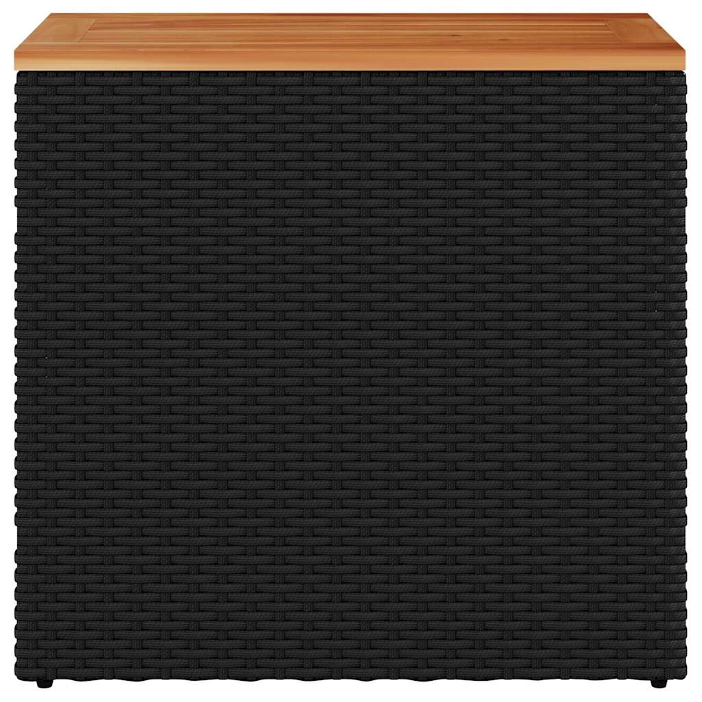 havesidebord med træplade sort 58x27,5x55 cm polyrattan