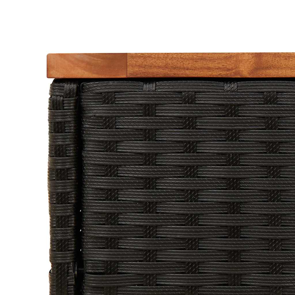 havesidebord med træplade sort 58x27,5x55 cm polyrattan