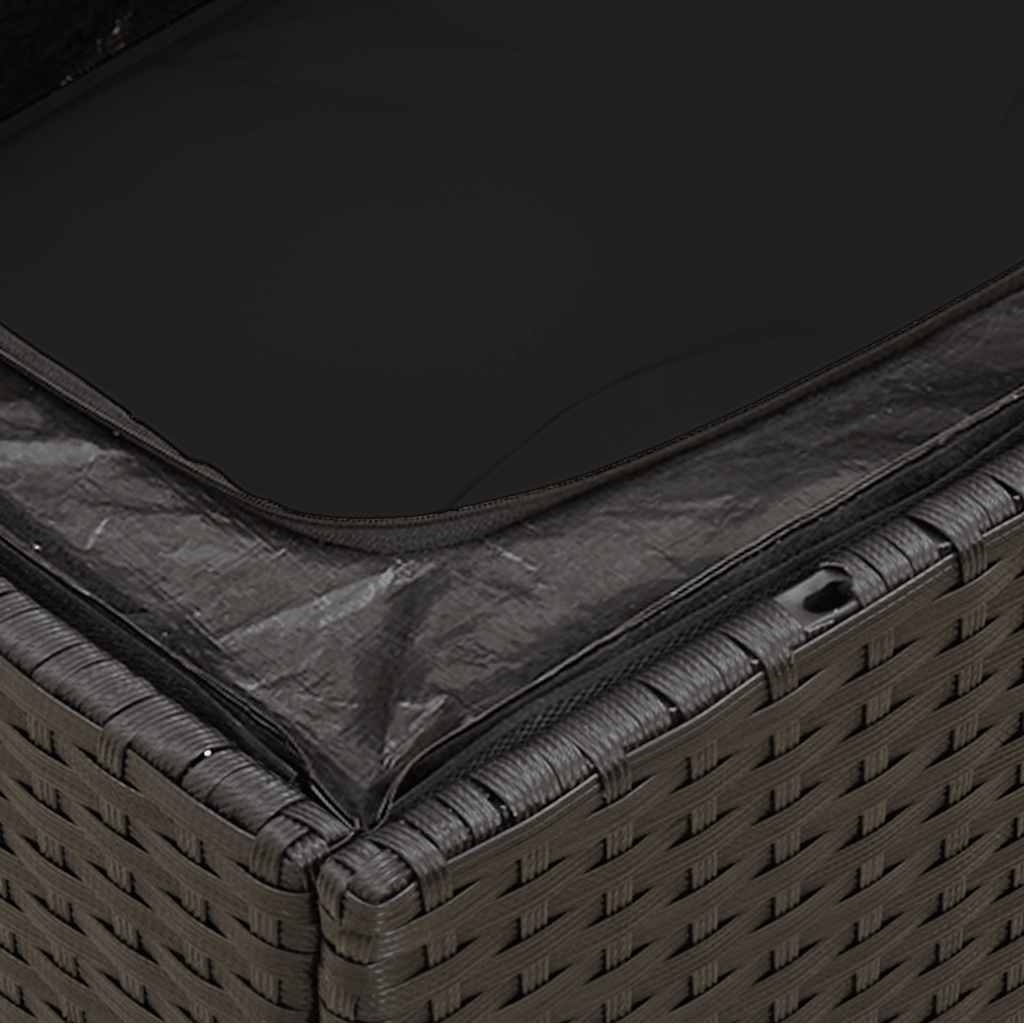 havesofa med hynder 2-personers sort polyrattan
