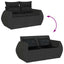 havesofa med hynder 2-personers sort polyrattan