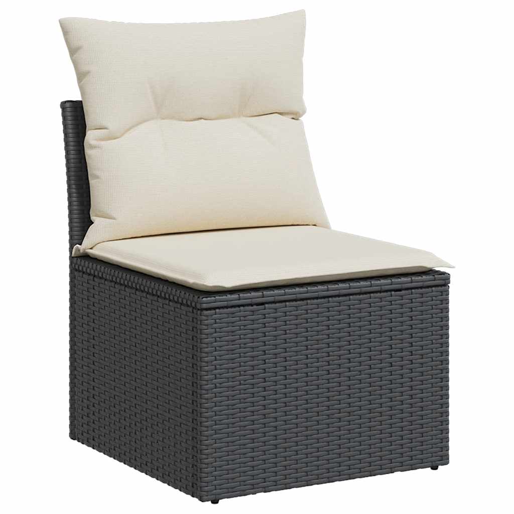sofamodul til haven med hynder polyrattan sort