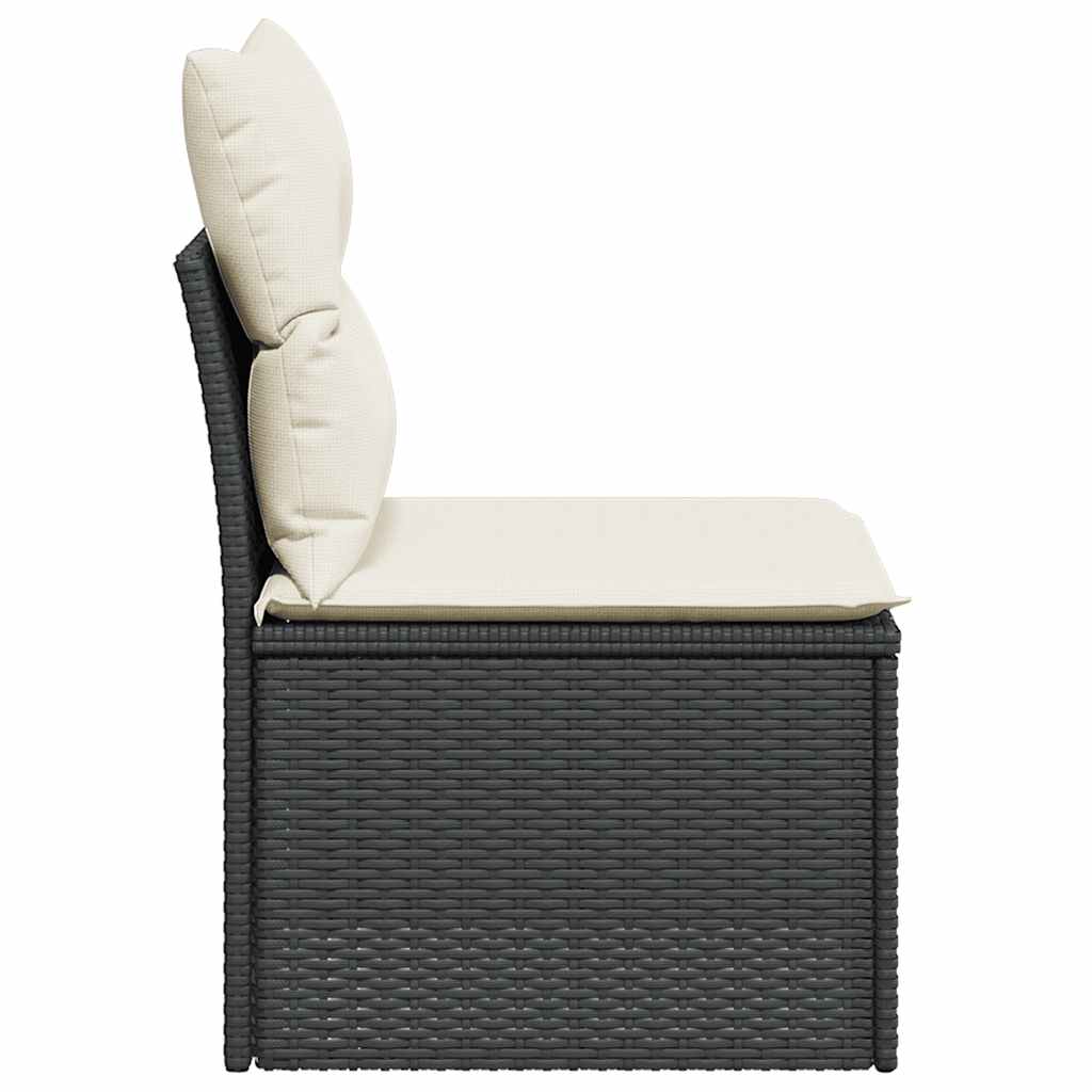 sofamodul til haven med hynder polyrattan sort