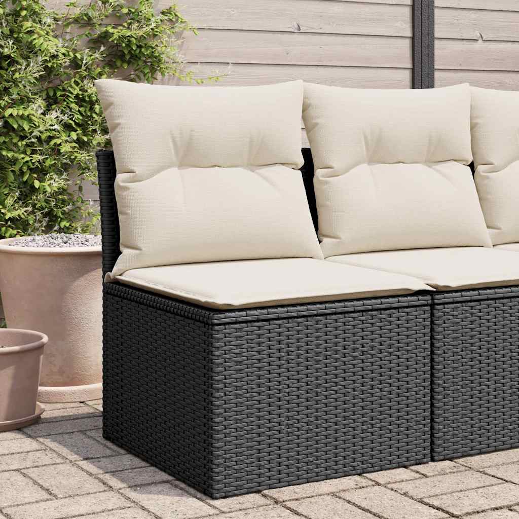 sofamodul til haven med hynder polyrattan sort