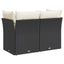 2-personers havesofa med hynder polyrattan sort