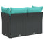 2-personers havesofa med hynder polyrattan sort