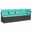 4-personers havesofa med hynder polyrattan sort