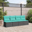 4-personers havesofa med hynder polyrattan sort