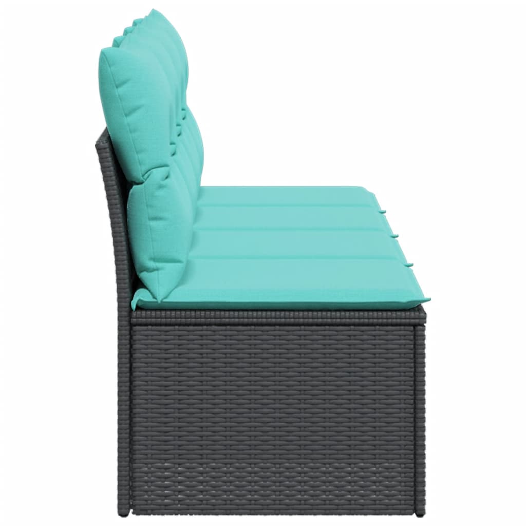 4-personers havesofa med hynder polyrattan sort