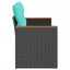 havesofa med hynder 2-personers sort polyrattan