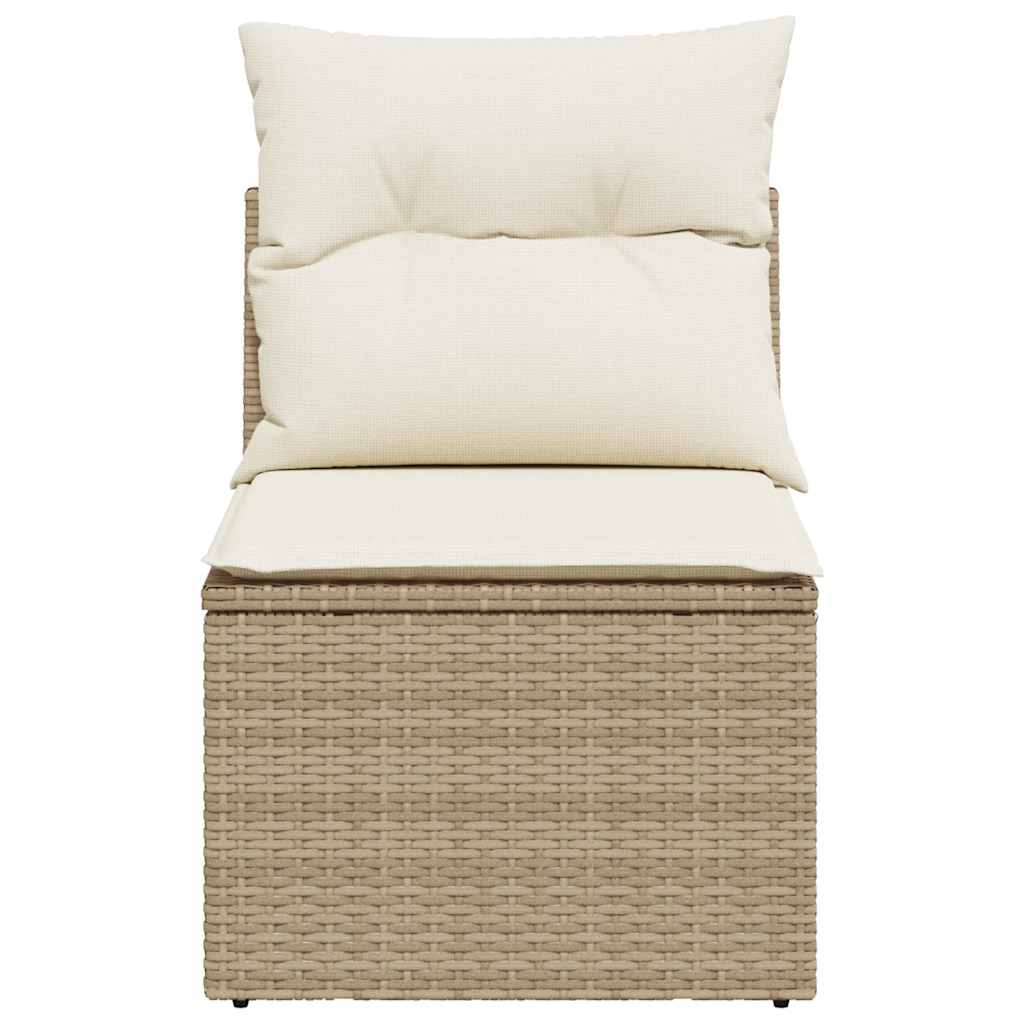 sofamodul til haven med hynder polyrattan beige