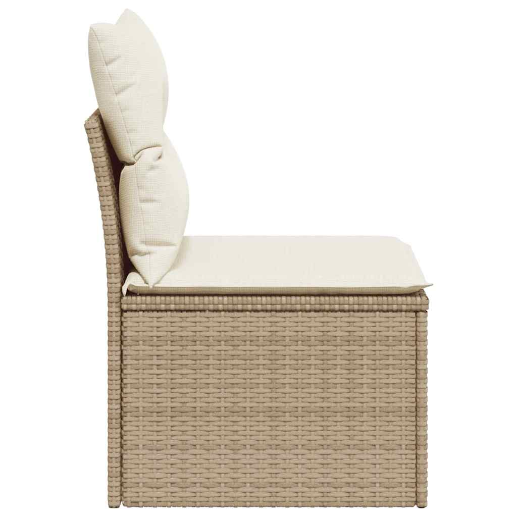 sofamodul til haven med hynder polyrattan beige