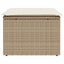haveskammel med hynde 55x55x37 cm polyrattan beige