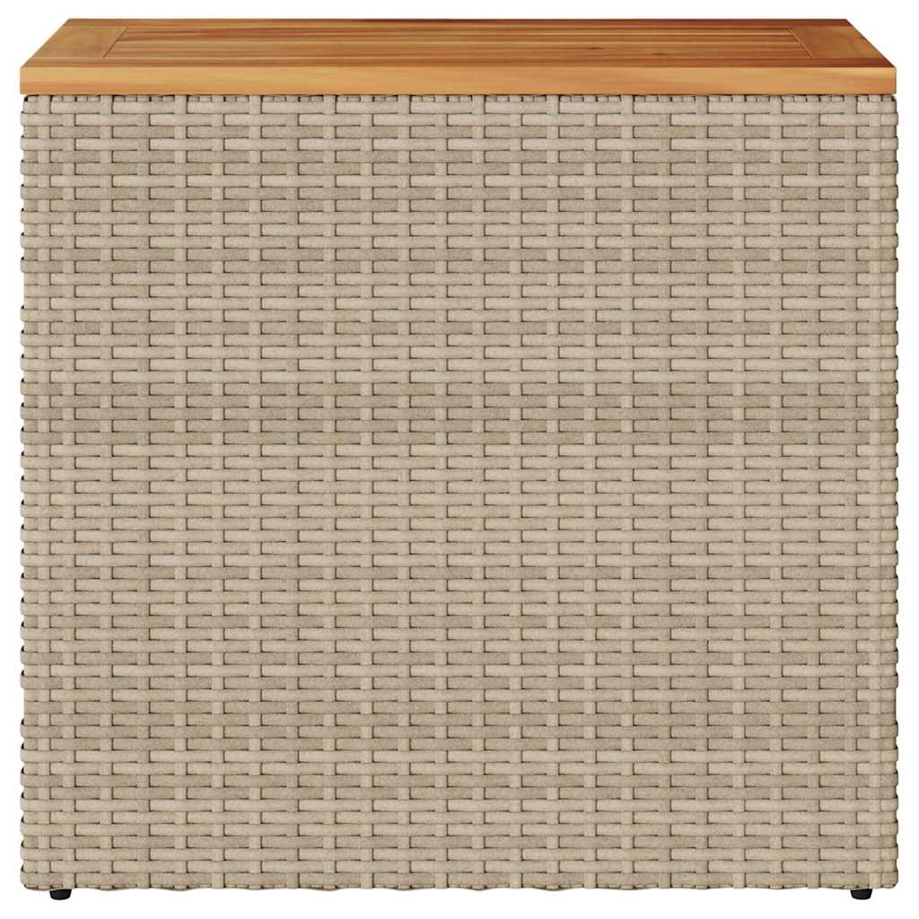 havebord med trætop 58x27,5x55 cm polyrattan beige
