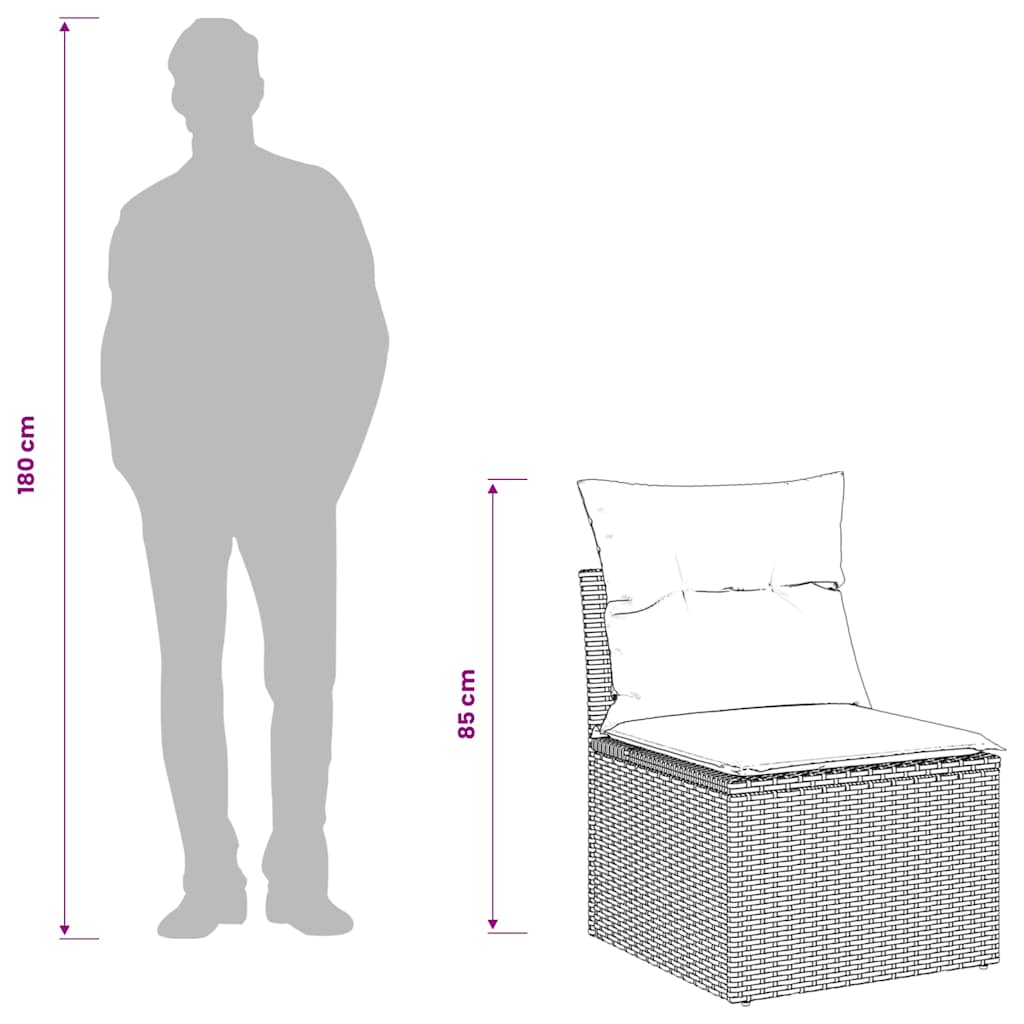 havestol med hynder uden armlæn polyrattan beige