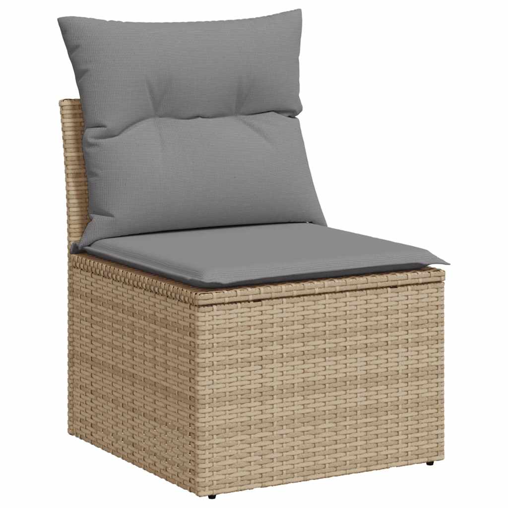 sofamodul til haven med hynder polyrattan beige