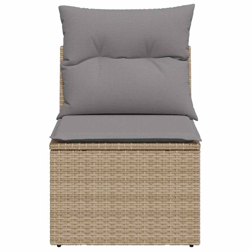 sofamodul til haven med hynder polyrattan beige