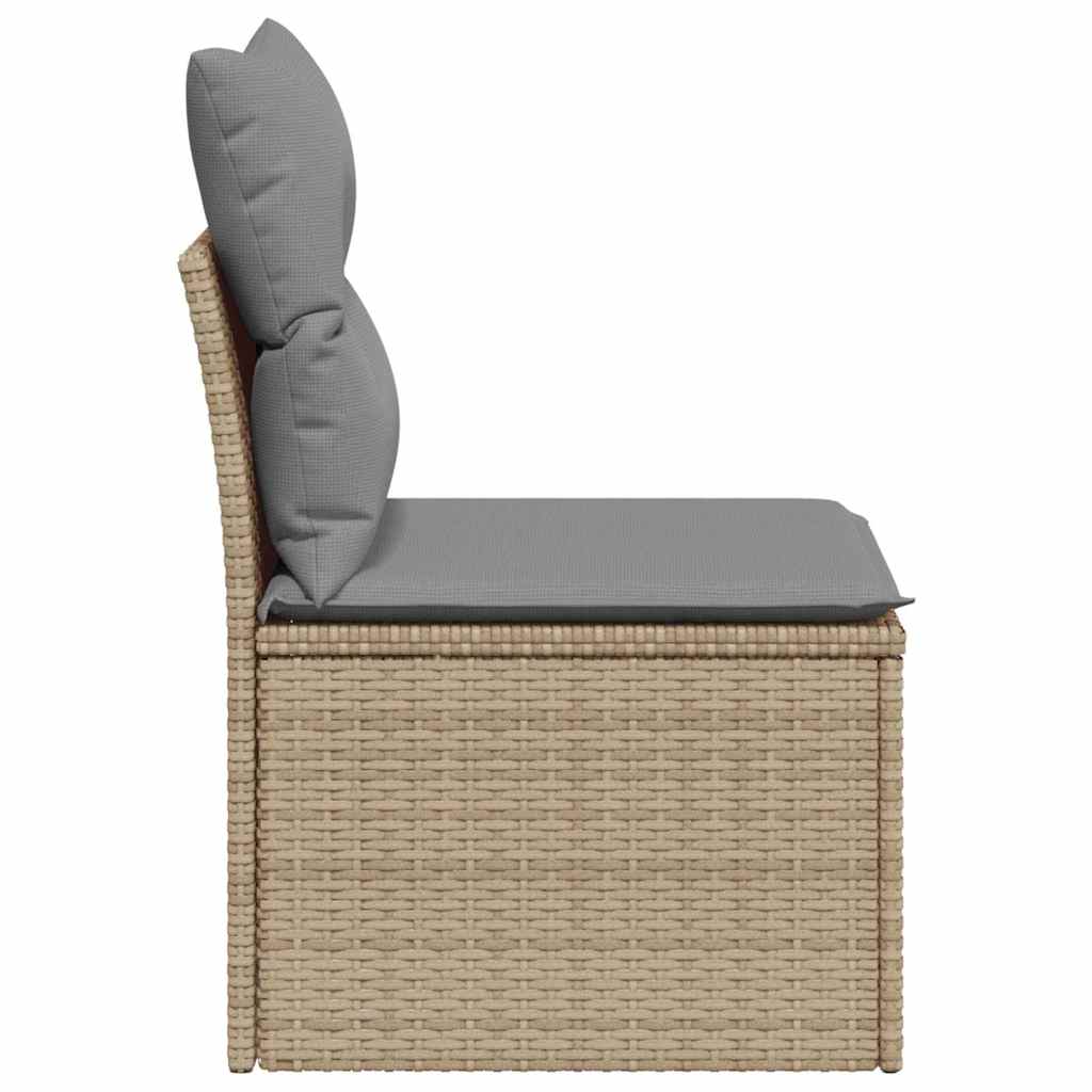 sofamodul til haven med hynder polyrattan beige